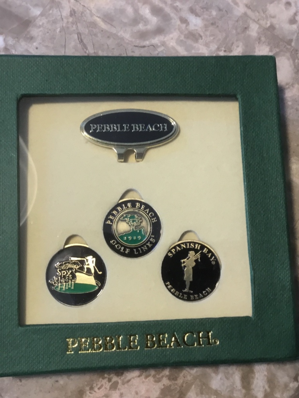 Pebble Beach Golf Hat Clip and ball markers (Spanish Bay-Links- Spy Glass Hill)